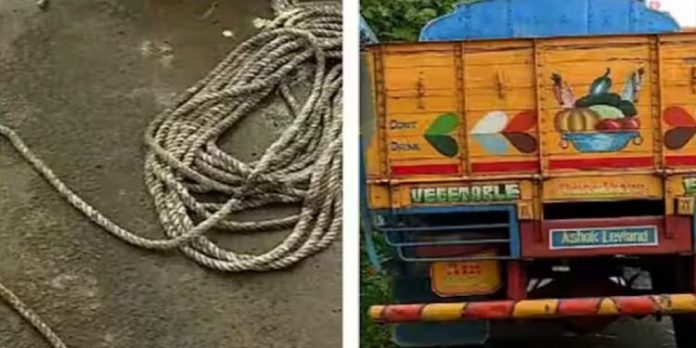 കയര് കുരുങ്ങി കാല്നടയാത്രികന് മരിച്ച സംഭവം ; ലോറി ഡ്രൈവർ അറസ്റ്റിൽ, നരഹത്യയ്ക്ക് കേസെടുക്കും കയര് കുരുങ്ങി കാല്നടയാത്രികന് മരിച്ച സംഭവം ; ലോറി ഡ്രൈവർ അറസ്റ്റിൽ, നരഹത്യയ്ക്ക് കേസെടുക്കും