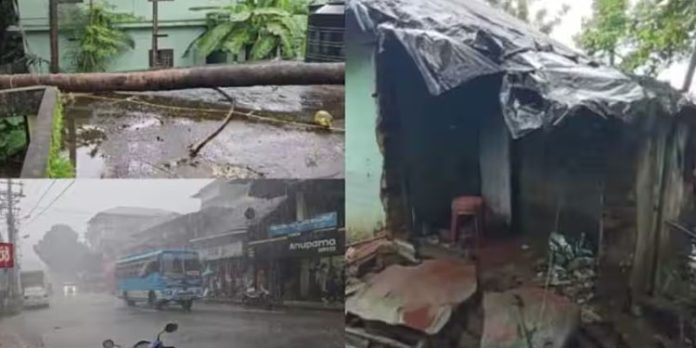 കനത്ത കാറ്റും മഴയും, വീടുകള് തകര്ന്നു ; ആറ് ജില്ലകളില് മഴ മുന്നറിയിപ്പ് കനത്ത കാറ്റും മഴയും, വീടുകള് തകര്ന്നു ; ആറ് ജില്ലകളില് മഴ മുന്നറിയിപ്പ്