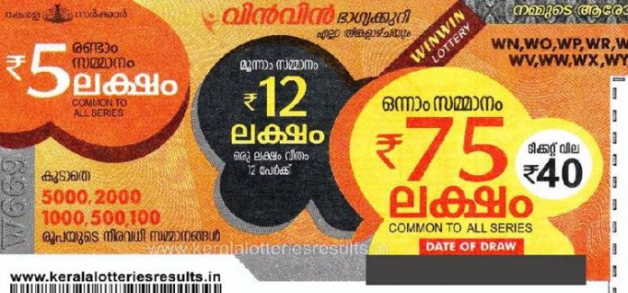 വിൻ വിൻ ലോട്ടറി ഫലം പ്രഖ്യാപിച്ചു ; ഒന്നാം സമ്മാനം പുനലൂര് വിൻ വിൻ ലോട്ടറി ഫലം പ്രഖ്യാപിച്ചു ; ഒന്നാം സമ്മാനം പുനലൂര്