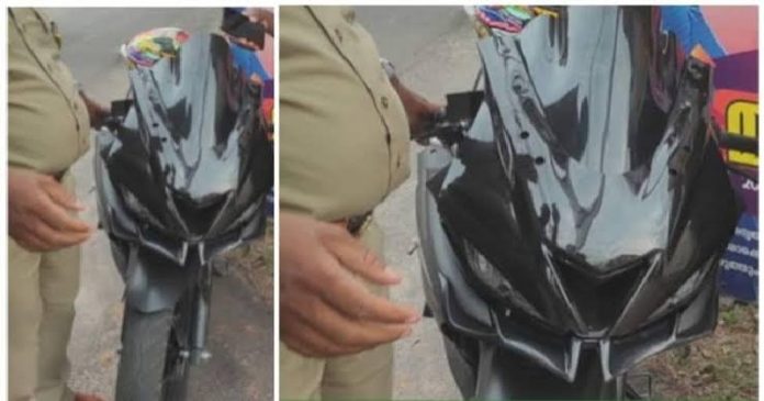 പ്രായപൂര്ത്തിയാവാത്ത അനിയന് നമ്പര് പ്ലേറ്റില്ലാത്ത സൂപ്പര് ബൈക്ക് ഓടിച്ചു ; സഹോദരന് 34,000 പിഴ പ്രായപൂര്ത്തിയാവാത്ത അനിയന് നമ്പര് പ്ലേറ്റില്ലാത്ത സൂപ്പര് ബൈക്ക് ഓടിച്ചു ; സഹോദരന് 34,000 പിഴ