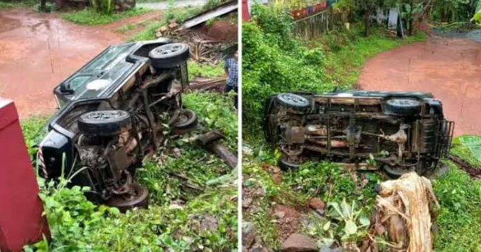 പോലീസ് ജീപ്പ് നിയന്ത്രണം വിട്ട് മറിഞ്ഞു ; വനിതാ എസ് ഐയടക്കം മൂന്നുപേർക്ക് പരിക്ക് പോലീസ് ജീപ്പ് നിയന്ത്രണം വിട്ട് മറിഞ്ഞു ; വനിതാ എസ് ഐയടക്കം മൂന്നുപേർക്ക് പരിക്ക്