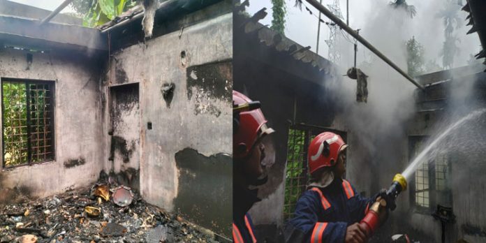 കോന്നി വി കോട്ടയത്ത് വീടിന് തീപിടിച്ച് വന് നാശനഷ്ടം കോന്നി വി കോട്ടയത്ത് വീടിന് തീപിടിച്ച് വന് നാശനഷ്ടം