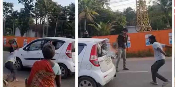 തൃശൂരില് കാര് അടിച്ചുതകര്ത്തു ; ആക്രമണം മത്സരയോട്ടത്തിനിടെയുണ്ടായ തര്ക്കത്തില് തൃശൂരില് കാര് അടിച്ചുതകര്ത്തു ; ആക്രമണം മത്സരയോട്ടത്തിനിടെയുണ്ടായ തര്ക്കത്തില്