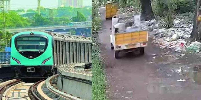 എറണാകുളം കാക്കനാട്ട് മെട്രോക്കായി ഏറ്റെടുത്ത ഭൂമിയിൽ മാലിന്യകൂമ്പാരം എറണാകുളം കാക്കനാട്ട് മെട്രോക്കായി ഏറ്റെടുത്ത ഭൂമിയിൽ മാലിന്യകൂമ്പാരം