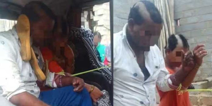 അവിഹിത ബന്ധമെന്ന സംശയം ; യുവതിയെയും ഭർത്താവിനെയും പകുതി മുണ്ഡനം ചെയ്ത് നിരത്തിലൂടെ നടത്തി ഭാര്യയും ബന്ധുക്കളും അവിഹിത ബന്ധമെന്ന സംശയം ; യുവതിയെയും ഭർത്താവിനെയും പകുതി മുണ്ഡനം ചെയ്ത് നിരത്തിലൂടെ നടത്തി ഭാര്യയും ബന്ധുക്കളും