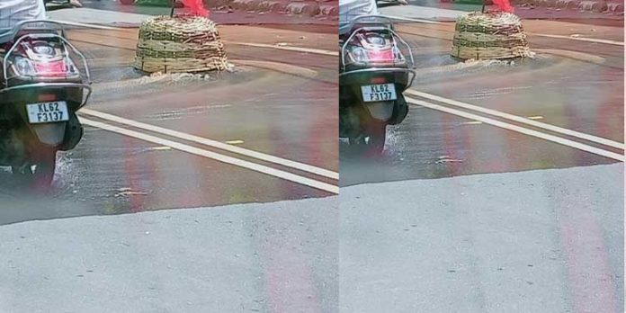 കുടിവെള്ള വിതരണ പൈപ്പ് പൊട്ടി റോഡ് തകര്ന്നു കുടിവെള്ള വിതരണ പൈപ്പ് പൊട്ടി റോഡ് തകര്ന്നു