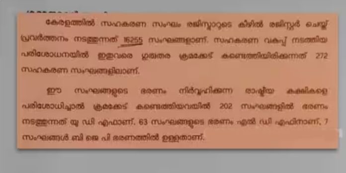 സഹകരണ സംഘങ്ങളിലെ ക്രമക്കേട് ; തട്ടിപ്പില് മുന്നില് യുഡിഎഫ് സഹകരണ സംഘങ്ങളിലെ ക്രമക്കേട് ; തട്ടിപ്പില് മുന്നില് യുഡിഎഫ്