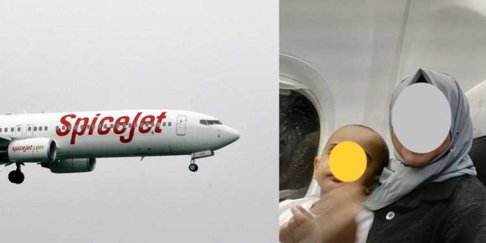 വിമാനത്തില് സീറ്റ് നല്കിയില്ല ; കോഴിക്കോട്-ജിദ്ദ യാത്രയില് കുട്ടിയെ മടിയിലിരുത്തി മാതാവ് – സ്പൈസ് ജെറ്റിനെതിരെ പരാതി വിമാനത്തില് സീറ്റ് നല്കിയില്ല ; കോഴിക്കോട്-ജിദ്ദ യാത്രയില് കുട്ടിയെ മടിയിലിരുത്തി മാതാവ് – സ്പൈസ് ജെറ്റിനെതിരെ പരാതി