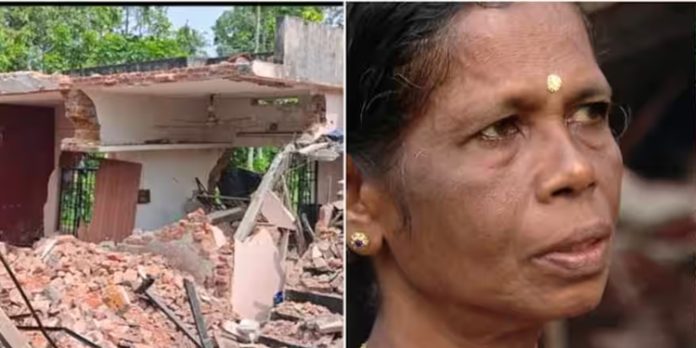 ഉടുതുണി പോലുമില്ല ; ഇടിച്ചു നിരത്തപ്പെട്ട വീടിന് മുന്നിൽ മൂന്ന് ദിവസമായി ലീല ഉടുതുണി പോലുമില്ല ; ഇടിച്ചു നിരത്തപ്പെട്ട വീടിന് മുന്നിൽ മൂന്ന് ദിവസമായി ലീല