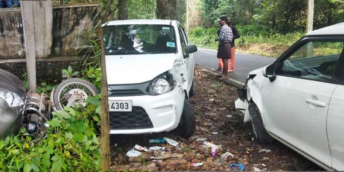 കാർ നിയന്ത്രണം വിട്ട് റോഡരികിൽ നിർത്തിയിട്ടിരുന്ന വാഹനങ്ങളിൽ ഇടിച്ച് അപകടം കാർ നിയന്ത്രണം വിട്ട് റോഡരികിൽ നിർത്തിയിട്ടിരുന്ന വാഹനങ്ങളിൽ ഇടിച്ച് അപകടം