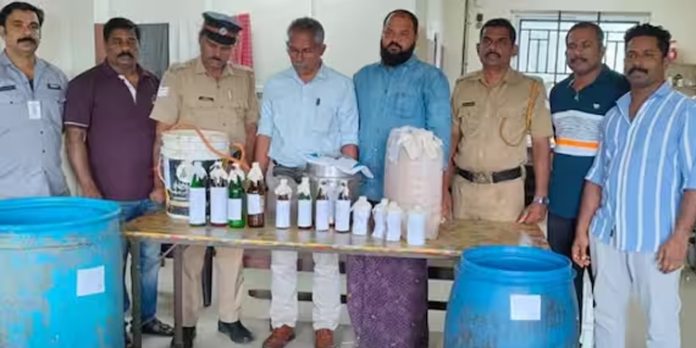 അടുക്കളയിൽ സ്പെഷ്യല് ആയുര്വേദ ചാരായം വാറ്റ് ; യുവാവ് അറസ്റ്റിൽ അടുക്കളയിൽ സ്പെഷ്യല് ആയുര്വേദ ചാരായം വാറ്റ് ; യുവാവ് അറസ്റ്റിൽ