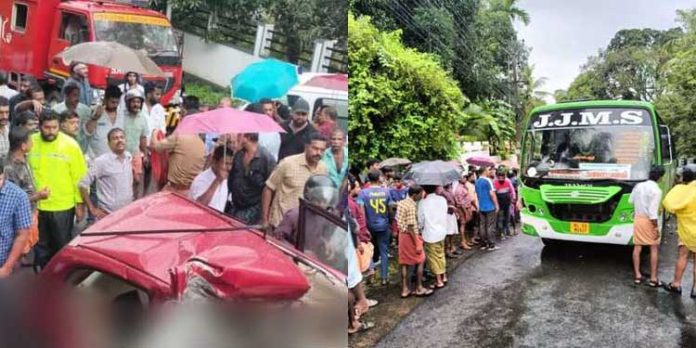 ചങ്ങനാശ്ശേരിയിൽ വാഹനാപകടം : സ്വകാര്യ ബസ് കാറിലിടിച്ച് കുടുംബത്തിലെ അഞ്ച് പേർക്ക് ഗുരുതര പരുക്ക് ചങ്ങനാശ്ശേരിയിൽ വാഹനാപകടം : സ്വകാര്യ ബസ് കാറിലിടിച്ച് കുടുംബത്തിലെ അഞ്ച് പേർക്ക് ഗുരുതര പരുക്ക്