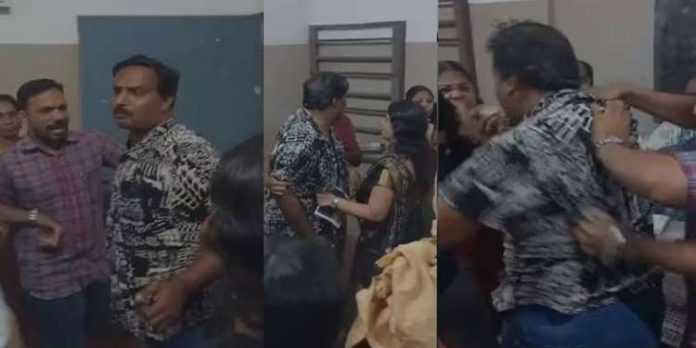 എരവന്നൂർ സ്കൂളിൽ നടന്ന കയ്യാങ്കളി; അധ്യാപകൻ എം.പി ഷാജി അറസ്റ്റിൽ എരവന്നൂർ സ്കൂളിൽ നടന്ന കയ്യാങ്കളി; അധ്യാപകൻ എം.പി ഷാജി അറസ്റ്റിൽ