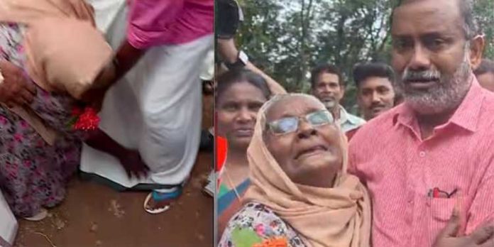 ഞങ്ങളെ കുടിയിറക്കരുത് ; മന്ത്രിയോട് കരഞ്ഞ് കാല് പിടിച്ച് വയോധിക – കണ്ണ് നിറഞ്ഞൊഴുകി മന്ത്രി ഞങ്ങളെ കുടിയിറക്കരുത് ; മന്ത്രിയോട് കരഞ്ഞ് കാല് പിടിച്ച് വയോധിക – കണ്ണ് നിറഞ്ഞൊഴുകി മന്ത്രി