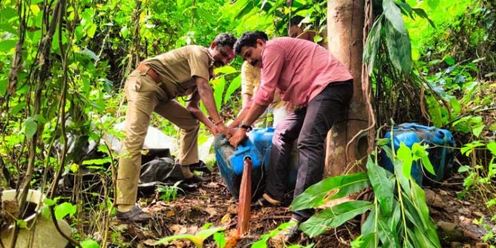 560 ലിറ്റർ കോടയും വാറ്റുപകരണങ്ങളും പിടികൂടി 560 ലിറ്റർ കോടയും വാറ്റുപകരണങ്ങളും പിടികൂടി