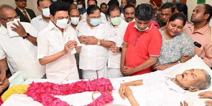 സംസ്ഥാന ബഹുമതികളോടെ എന് ശങ്കരയ്യയെ യാത്രയാക്കും ; എംകെ സ്റ്റാലിന് സംസ്ഥാന ബഹുമതികളോടെ എന് ശങ്കരയ്യയെ യാത്രയാക്കും ; എംകെ സ്റ്റാലിന്