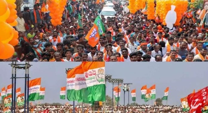 മധ്യപ്രദേശിലും രാജസ്ഥാനിലും ബി.ജെ.പി, തെലങ്കാനയിലും ഛത്തീസ്ഗഡിലും കോൺഗ്രസ് മധ്യപ്രദേശിലും രാജസ്ഥാനിലും ബി.ജെ.പി, തെലങ്കാനയിലും ഛത്തീസ്ഗഡിലും കോൺഗ്രസ്