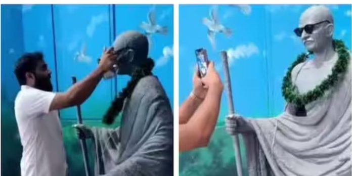 ’ഗാന്ധി പ്രതിമയുടെ മുഖത്ത് കൂളിംഗ് ഗ്ലാസ് വെച്ചു’ ; എസ്എഫ്ഐ നേതാവിനെതിരെ പരാതി ’ഗാന്ധി പ്രതിമയുടെ മുഖത്ത് കൂളിംഗ് ഗ്ലാസ് വെച്ചു’ ; എസ്എഫ്ഐ നേതാവിനെതിരെ പരാതി
