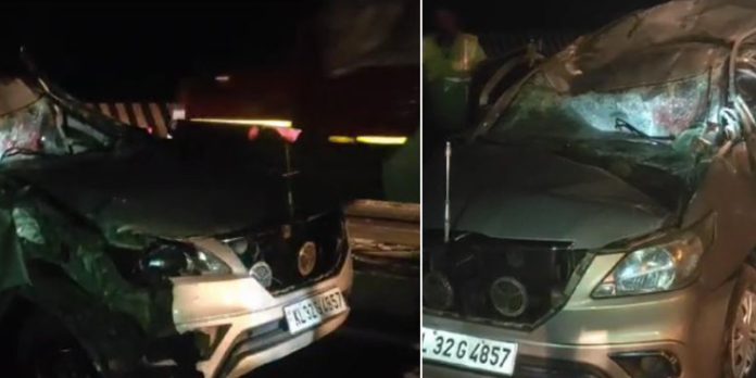 കുതിരാന് പാലത്തില് ഇന്നോവ കാര് ലോറിയിലേക്ക് ഇടിച്ചുകയറി തിരുവല്ല സ്വദേശി മരിച്ചു കുതിരാന് പാലത്തില് ഇന്നോവ കാര് ലോറിയിലേക്ക് ഇടിച്ചുകയറി തിരുവല്ല സ്വദേശി മരിച്ചു