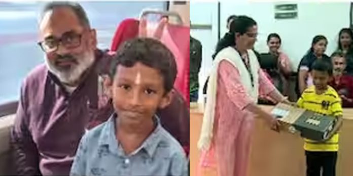 നാലാം ക്ലാസുകാരന് ലാപ്ടോപ് സമ്മാനിച്ച് കേന്ദ്രമന്ത്രി രാജീവ് ചന്ദ്രശേഖര് നാലാം ക്ലാസുകാരന് ലാപ്ടോപ് സമ്മാനിച്ച് കേന്ദ്രമന്ത്രി രാജീവ് ചന്ദ്രശേഖര്