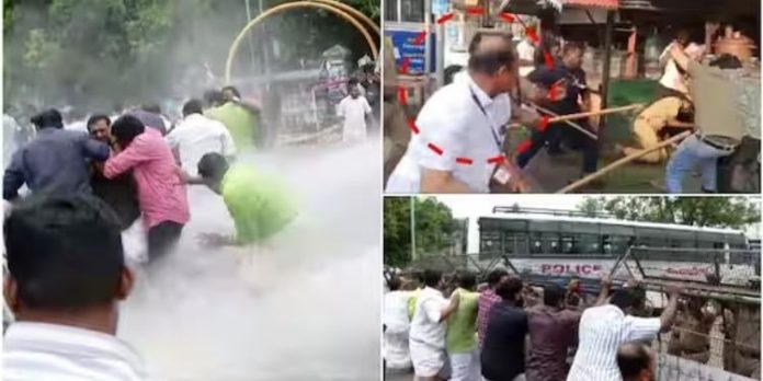 മുഖ്യമന്ത്രിയുടെ ഗൺമാന്റെ വീട്ടിലേക്ക് യൂത്ത് കോൺഗ്രസ് മാർച്ച് : സംഘർഷം മുഖ്യമന്ത്രിയുടെ ഗൺമാന്റെ വീട്ടിലേക്ക് യൂത്ത് കോൺഗ്രസ് മാർച്ച് : സംഘർഷം