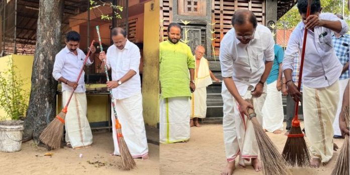 അയോധ്യ പ്രാണപ്രതിഷ്ഠ : ക്ഷേത്ര ശുചീകരണം ഏറ്റെടുത്ത് കേന്ദ്രമന്ത്രിയും അയോധ്യ പ്രാണപ്രതിഷ്ഠ : ക്ഷേത്ര ശുചീകരണം ഏറ്റെടുത്ത് കേന്ദ്രമന്ത്രിയും