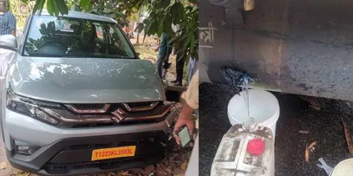 അടൂര് വടക്കടത്ത് കാവിന് സമീപം കാറിടിച്ച് ലോറിയുടെ ഡീസല് ടാങ്ക് തകര്ന്നു അടൂര് വടക്കടത്ത് കാവിന് സമീപം കാറിടിച്ച് ലോറിയുടെ ഡീസല് ടാങ്ക് തകര്ന്നു