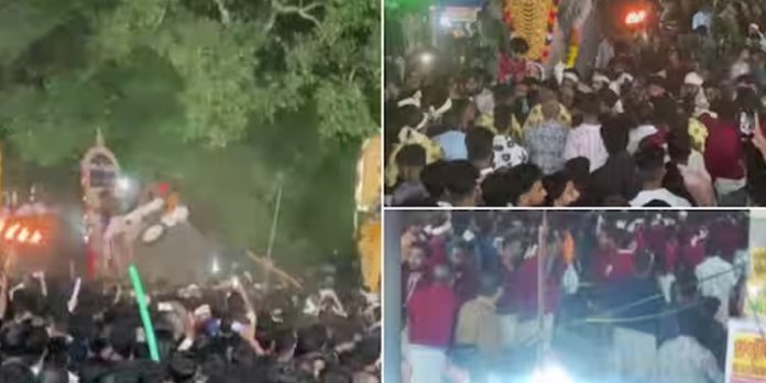 ആനയെ നിർത്തുന്നതിൽ തർക്കം ; ഉത്സവപ്പറമ്പിൽ സംഘർഷം ആനയെ നിർത്തുന്നതിൽ തർക്കം ; ഉത്സവപ്പറമ്പിൽ സംഘർഷം