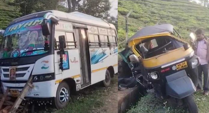 അയ്യപ്പ ഭക്തർ സഞ്ചരിച്ചിരുന്ന വാൻ ഓട്ടോറിക്ഷയിൽ ഇടിച്ച് അപകടം ; 3 പേർക്ക് പരിക്ക് അയ്യപ്പ ഭക്തർ സഞ്ചരിച്ചിരുന്ന വാൻ ഓട്ടോറിക്ഷയിൽ ഇടിച്ച് അപകടം ; 3 പേർക്ക് പരിക്ക്