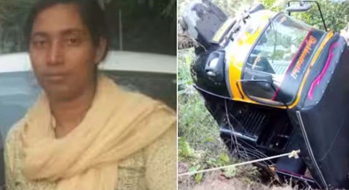 സ്കൂൾ കുട്ടികളുമായി പോയ ഓട്ടോറിക്ഷ മറിഞ്ഞ് വനിതാ ഡ്രൈവർക്ക് ദാരുണാന്ത്യം സ്കൂൾ കുട്ടികളുമായി പോയ ഓട്ടോറിക്ഷ മറിഞ്ഞ് വനിതാ ഡ്രൈവർക്ക് ദാരുണാന്ത്യം