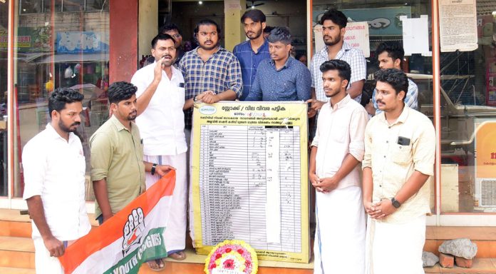ആറന്മുള നിയോജകമണ്ഡലം കമ്മറ്റിയുടെ നേതൃത്വത്തിൽ സപ്ലൈകോയ്ക്ക് മുൻപിൽ റീത്ത് സമർപ്പിച്ച് യൂത്ത് കോൺഗ്രസ് ആറന്മുള നിയോജകമണ്ഡലം കമ്മറ്റിയുടെ നേതൃത്വത്തിൽ സപ്ലൈകോയ്ക്ക് മുൻപിൽ റീത്ത് സമർപ്പിച്ച് യൂത്ത് കോൺഗ്രസ്