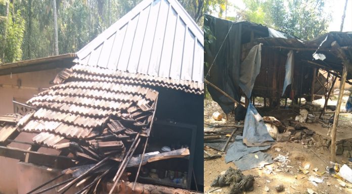 മൂർത്തിമണ്ണിൽ കാട്ടാന വീട് തകർത്തു മൂർത്തിമണ്ണിൽ കാട്ടാന വീട് തകർത്തു
