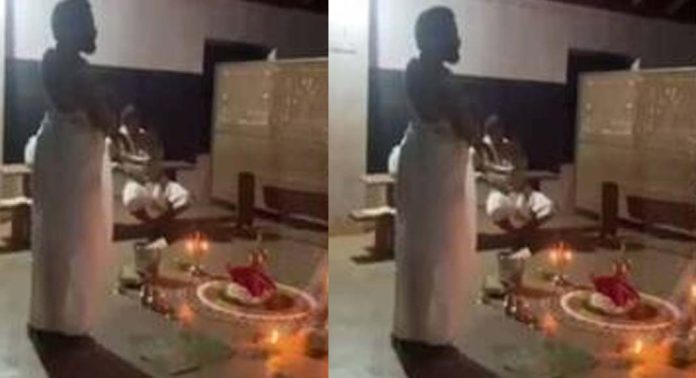 ബിജെപി പ്രവർത്തകരുടെ നേതൃത്വത്തിൽ എൽപി സ്കൂളിൽ പൂജ ; പ്രതിഷേധം ബിജെപി പ്രവർത്തകരുടെ നേതൃത്വത്തിൽ എൽപി സ്കൂളിൽ പൂജ ; പ്രതിഷേധം