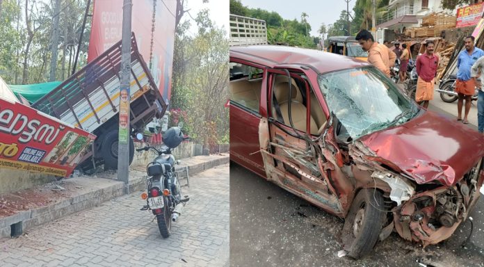 കോന്നിയിൽ രണ്ടിടങ്ങളിൽ വാഹനാപകടം ; ഒരാൾക്ക് പരിക്ക് കോന്നിയിൽ രണ്ടിടങ്ങളിൽ വാഹനാപകടം ; ഒരാൾക്ക് പരിക്ക്