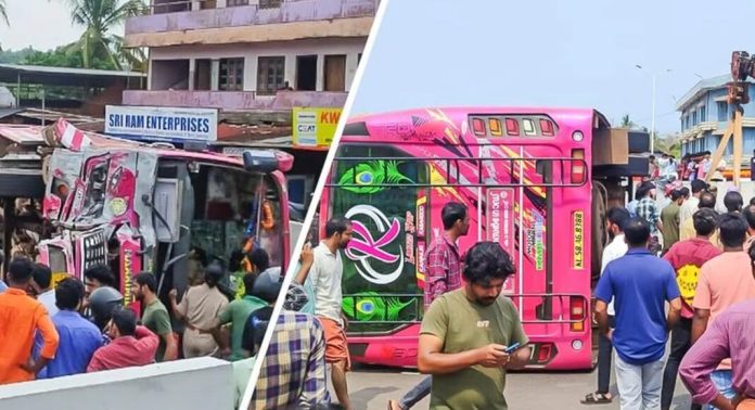 കാസര്കോഡ് സ്വകാര്യ ബസ് മറിഞ്ഞ് 10 പേര്ക്ക് പരിക്ക് കാസര്കോഡ് സ്വകാര്യ ബസ് മറിഞ്ഞ് 10 പേര്ക്ക് പരിക്ക്