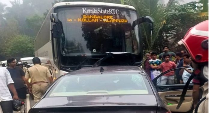 വയനാട്ടിൽ നിയന്ത്രണംവിട്ട കാർ കെഎസ്ആർടിസി ബസിൽ ഇടിച്ചു ; മൂന്നുപേർക്ക് ദാരുണാന്ത്യം വയനാട്ടിൽ നിയന്ത്രണംവിട്ട കാർ കെഎസ്ആർടിസി ബസിൽ ഇടിച്ചു ; മൂന്നുപേർക്ക് ദാരുണാന്ത്യം
