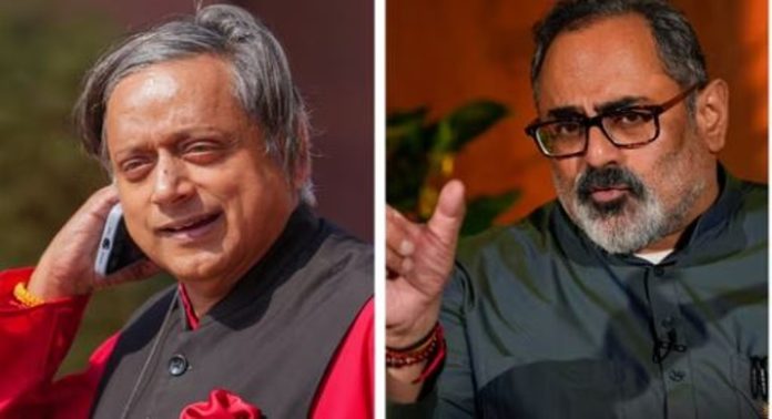 നോർത്തിലെ അടവ് ഇവിടെയും എടുക്കുന്നു, പണം നൽകി വോട്ട് തേടുന്നു ; രാജീവ് ചന്ദ്രശേഖറിനെതിരെ ഗുരുതര ആരോപണവുമായി ശശി തരൂർ നോർത്തിലെ അടവ് ഇവിടെയും എടുക്കുന്നു, പണം നൽകി വോട്ട് തേടുന്നു ; രാജീവ് ചന്ദ്രശേഖറിനെതിരെ ഗുരുതര ആരോപണവുമായി ശശി തരൂർ