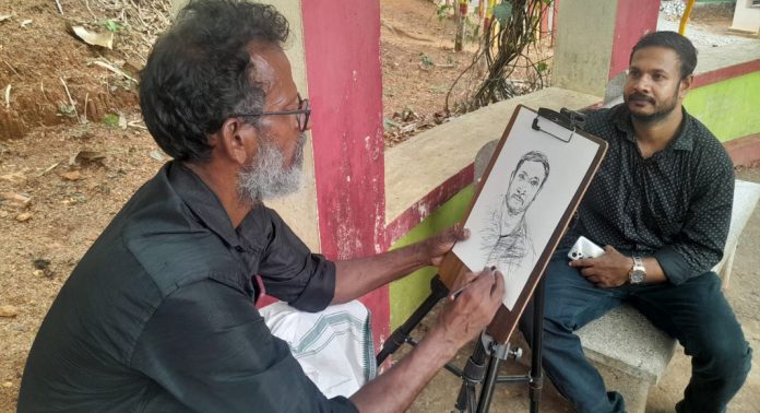 വരയിൽ വിസ്മയം തീർത്ത് പ്രകാശം കടമ്പനാട് വരയിൽ വിസ്മയം തീർത്ത് പ്രകാശം കടമ്പനാട്