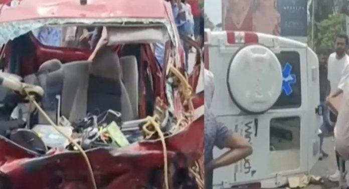 മഞ്ചേശ്വരത്ത് ആംബുലൻസും കാറും കൂട്ടിയിടിച്ച് മൂന്നു മരണം മഞ്ചേശ്വരത്ത് ആംബുലൻസും കാറും കൂട്ടിയിടിച്ച് മൂന്നു മരണം