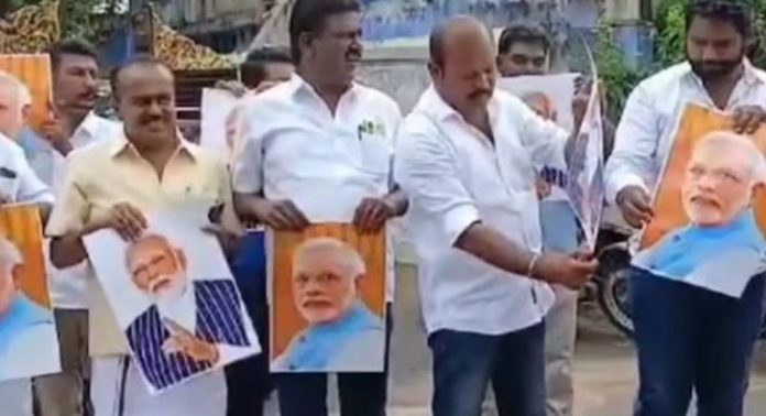 മോദിയുടെ തമിഴ്നാടിനെതിരായ പരാമർശം ; വ്യാപക പ്രതിഷേധം മോദിയുടെ തമിഴ്നാടിനെതിരായ പരാമർശം ; വ്യാപക പ്രതിഷേധം