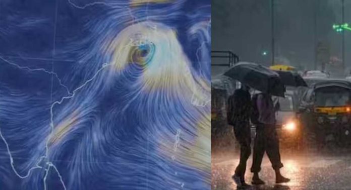 രണ്ട് ചക്രവാതച്ചുഴി ; ന്യൂനമർദ്ദ പാത്തി – കേരളത്തിൽ 5 ദിവസം ഇടിമിന്നലോടെ ശക്തമായ മഴ, 50 കി.മി വേഗതയിൽ കാറ്റും രണ്ട് ചക്രവാതച്ചുഴി ; ന്യൂനമർദ്ദ പാത്തി – കേരളത്തിൽ 5 ദിവസം ഇടിമിന്നലോടെ ശക്തമായ മഴ, 50 കി.മി വേഗതയിൽ കാറ്റും