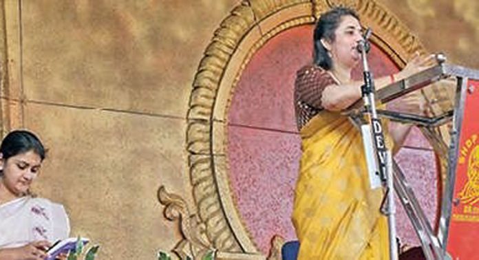 ജീവിതത്തിന്റെ ആത്യന്തികമായ സത്യത്തെ തിരിച്ചറിയാൻ മനുഷ്യന് അത്യാവശ്യം വേണ്ടത് വിവേചനബുദ്ധിയാണ് ; പ്രൊഫസര് സരിത അയ്യർ ജീവിതത്തിന്റെ ആത്യന്തികമായ സത്യത്തെ തിരിച്ചറിയാൻ മനുഷ്യന് അത്യാവശ്യം വേണ്ടത് വിവേചനബുദ്ധിയാണ് ; പ്രൊഫസര് സരിത അയ്യർ