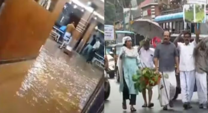 തൃശൂരിൽ വെള്ളക്കെട്ട് രൂക്ഷം ; കുളവാഴകളുമായി പ്രതിപക്ഷ മാർച്ച് ; ഓട വൃത്തിയാക്കൽ തുടങ്ങി തൃശൂരിൽ വെള്ളക്കെട്ട് രൂക്ഷം ; കുളവാഴകളുമായി പ്രതിപക്ഷ മാർച്ച് ; ഓട വൃത്തിയാക്കൽ തുടങ്ങി