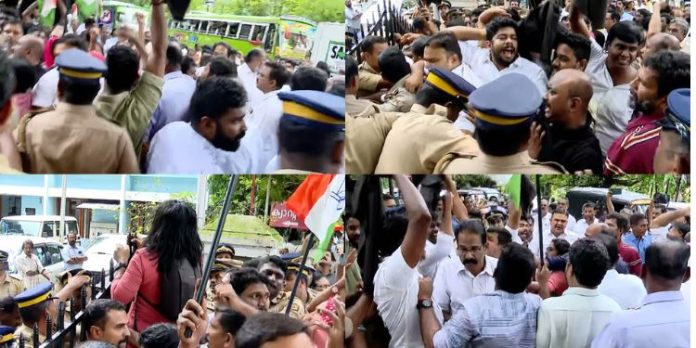 കൊച്ചിയിലെ വെള്ളക്കെട്ട് ; കോർപ്പറേഷന് മുന്നിൽ പ്രതിപക്ഷത്തിൻ്റെ കരിങ്കൊടി പ്രതിഷേധം കൊച്ചിയിലെ വെള്ളക്കെട്ട് ; കോർപ്പറേഷന് മുന്നിൽ പ്രതിപക്ഷത്തിൻ്റെ കരിങ്കൊടി പ്രതിഷേധം