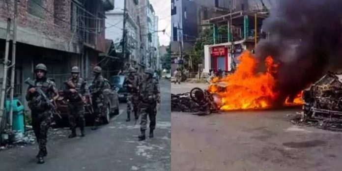 മണിപ്പൂരിൽ പോലീസ് ഔട്ട്പോസ്റ്റിന് തീവച്ച് അക്രമികൾ ; നിരവധി വീടുകളും അഗ്നിക്കിരയാക്കി മണിപ്പൂരിൽ പോലീസ് ഔട്ട്പോസ്റ്റിന് തീവച്ച് അക്രമികൾ ; നിരവധി വീടുകളും അഗ്നിക്കിരയാക്കി