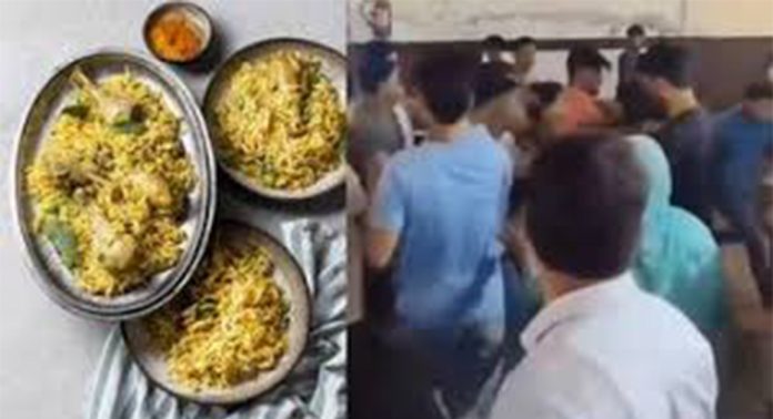 കല്യാണത്തിന് വിളമ്പിയ ബിരിയാണിയില് കോഴിക്കാല് ഇല്ല ; വധുവിന്റെയും വരന്റെയും വീട്ടുകാർ തമ്മിൽ ‘കസേരയ്ക്കടി’ കല്യാണത്തിന് വിളമ്പിയ ബിരിയാണിയില് കോഴിക്കാല് ഇല്ല ; വധുവിന്റെയും വരന്റെയും വീട്ടുകാർ തമ്മിൽ ‘കസേരയ്ക്കടി’