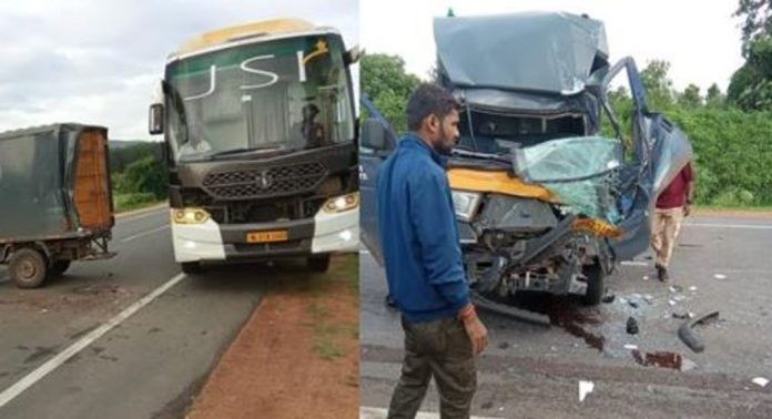 റോഡിൽ വീണ്ടും വില്ലനായി കല്ലട ബസ് ; നിര്ത്തിയിട്ടിരുന്ന പിക്ക് അപ്പ് വാൻ ഇടിച്ചുതെറിപ്പിച്ചു റോഡിൽ വീണ്ടും വില്ലനായി കല്ലട ബസ് ; നിര്ത്തിയിട്ടിരുന്ന പിക്ക് അപ്പ് വാൻ ഇടിച്ചുതെറിപ്പിച്ചു
