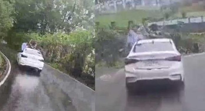 മൂന്നാർ- മാട്ടുപെട്ടി റോഡിൽ വീണ്ടും കാറിൽ അഭ്യാസ പ്രകടനം മൂന്നാർ- മാട്ടുപെട്ടി റോഡിൽ വീണ്ടും കാറിൽ അഭ്യാസ പ്രകടനം