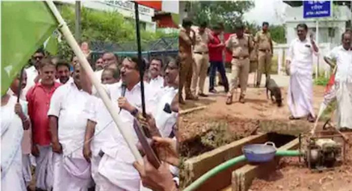 വീണ ജോര്ജ്ജിൻ്റെ ഭര്ത്താവിൻ്റെ കെട്ടിടത്തിന് മുന്നിലെ ഓട നിര്മ്മാണം; പ്രതിഷേധ മാർച്ചുമായി കോൺഗ്രസ് വീണ ജോര്ജ്ജിൻ്റെ ഭര്ത്താവിൻ്റെ കെട്ടിടത്തിന് മുന്നിലെ ഓട നിര്മ്മാണം; പ്രതിഷേധ മാർച്ചുമായി കോൺഗ്രസ്