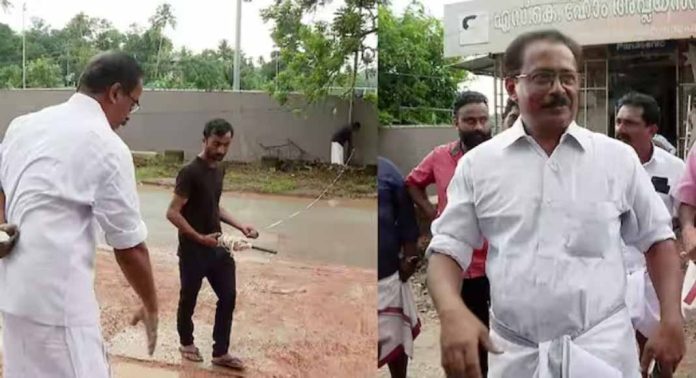 മന്ത്രി വീണ ജോർജിന്റെ ഭർത്താവ് ജോർജ് ജോസഫിന്റെ കെട്ടിടത്തിന് മുന്നിലെ റോഡ് അളന്നു മന്ത്രി വീണ ജോർജിന്റെ ഭർത്താവ് ജോർജ് ജോസഫിന്റെ കെട്ടിടത്തിന് മുന്നിലെ റോഡ് അളന്നു